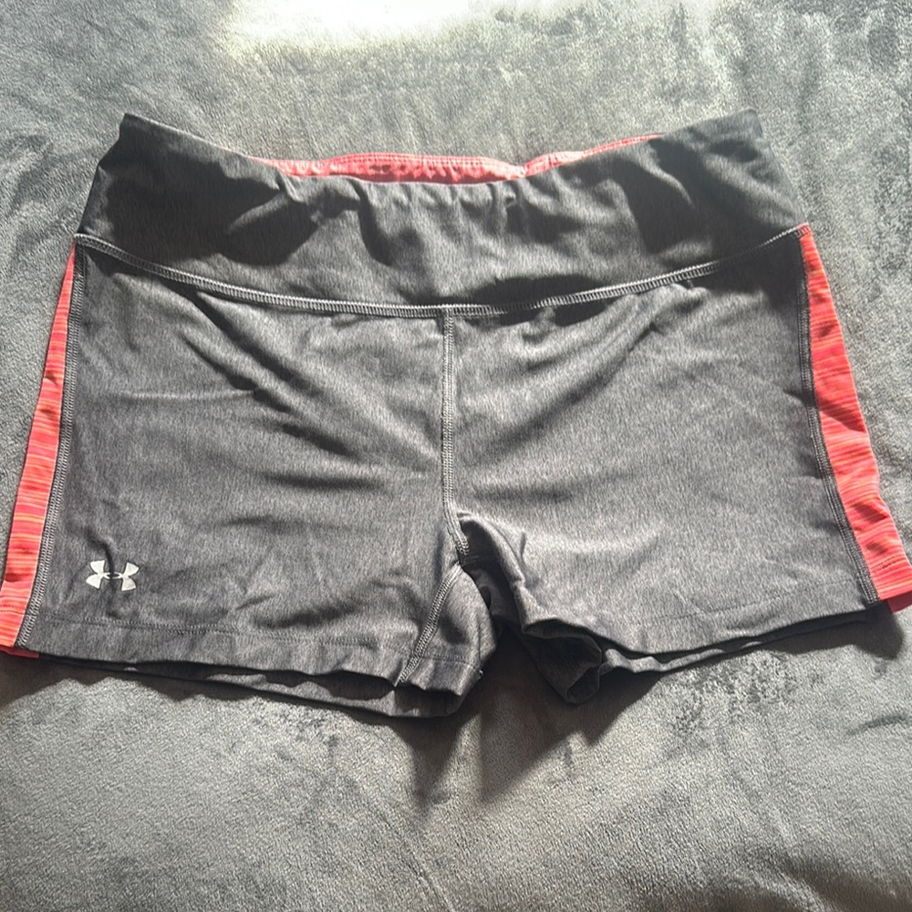 Under Armour Gray and Red Athletic Shorts